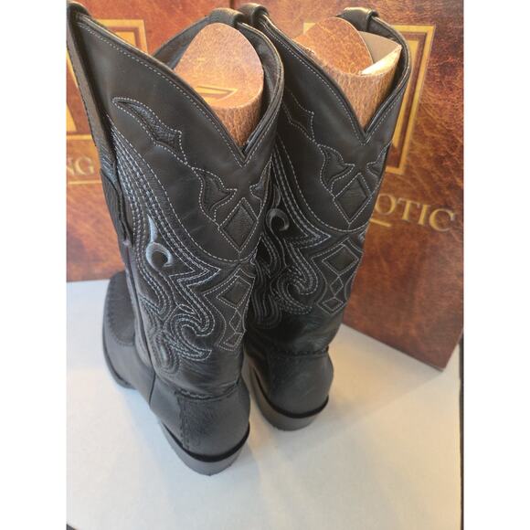 King Exotic US10.5 BLACK GENUINE SHARK Western Boot Dubai Square Toe D 479F0905 main image 8